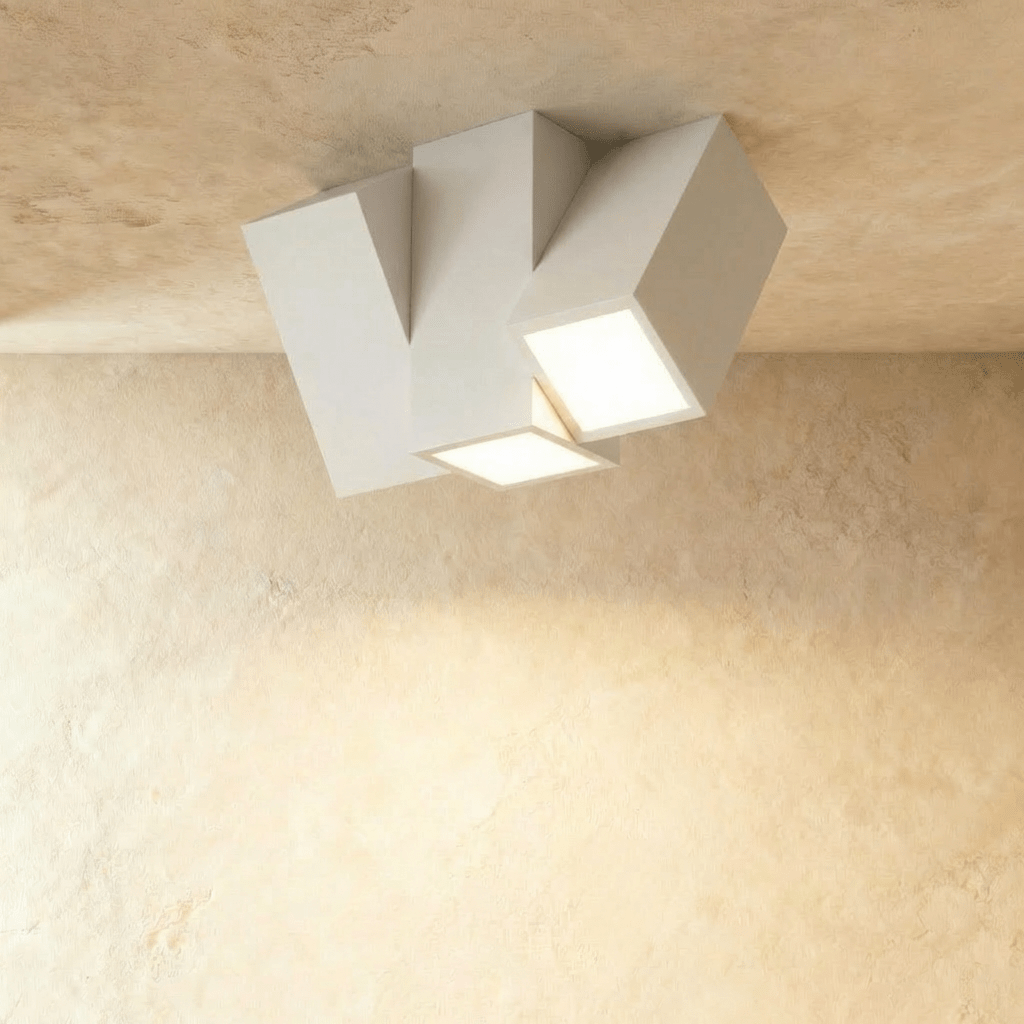 Kashaf ceiling light by Residence Supply, featuring a modern design with a sleek metal frame and glass diffuser.