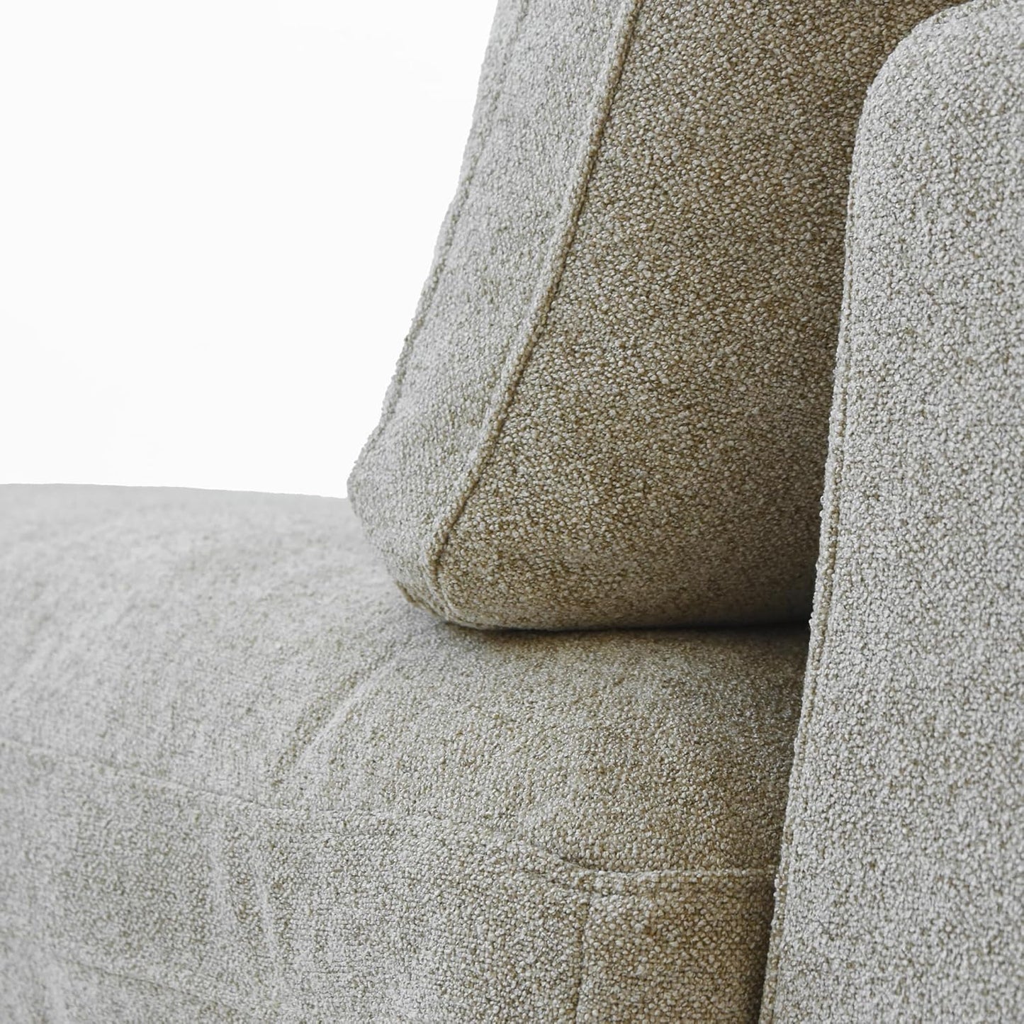 Nuvé® Solace Modular Bouclé Cloud Sofa - Khaki - 4-Seater Sectional Sofa with Ottoman - Nuvé