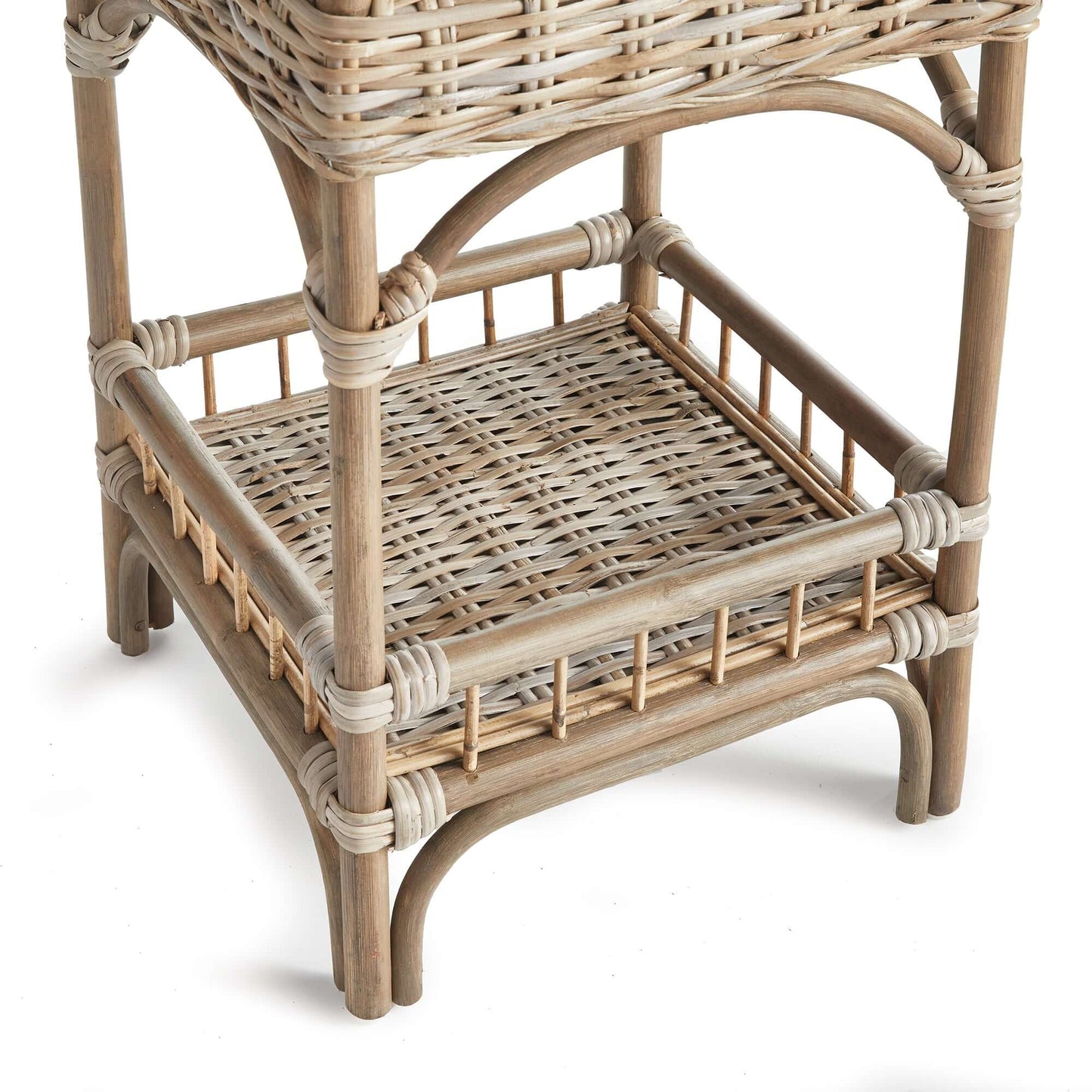 Kubu Rattan Etagere Shelf with Woven Tray Tiers - Nuvé