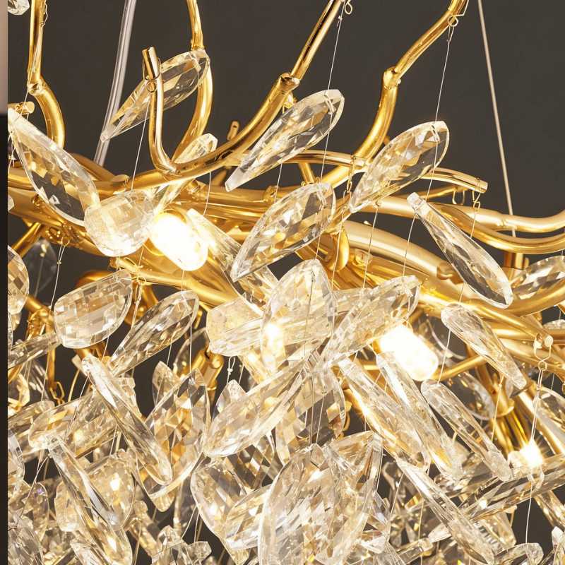 Elegant Lamean Crystal Chandelier by Residence Supply with sparkling crystal accents and intricate metal frame.