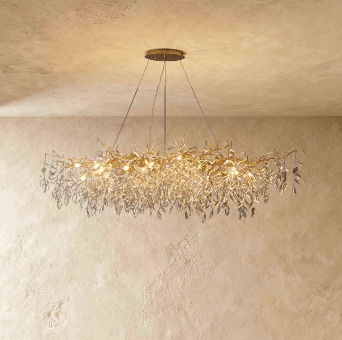 Elegant Lamean Crystal Chandelier by Residence Supply with sparkling crystal drops and intricate metal frame design.