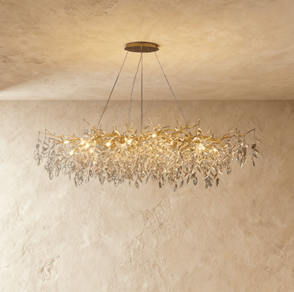 Elegant Lamean Crystal Chandelier by Residence Supply with sparkling crystal drops and intricate metal frame design.