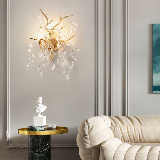 Lamean Crystal Wall Lamp by Residence Supply featuring a sleek design with shimmering crystal accents and a modern wall-mounted fixture.
