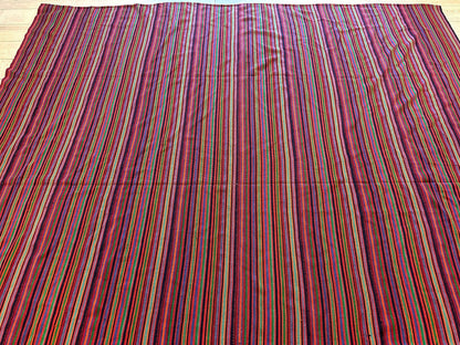 Large Antique Persian Square Rug Jajim Design 9 x 9 Ft - Nuvé