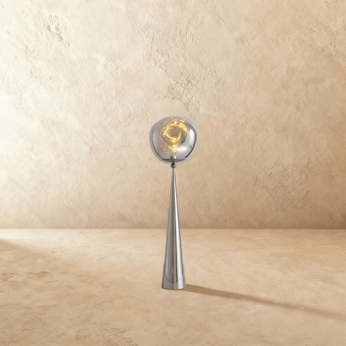 Residence Supply lava floor lamp with flowing molten lava design and sleek base, ideal for modern living room decor.