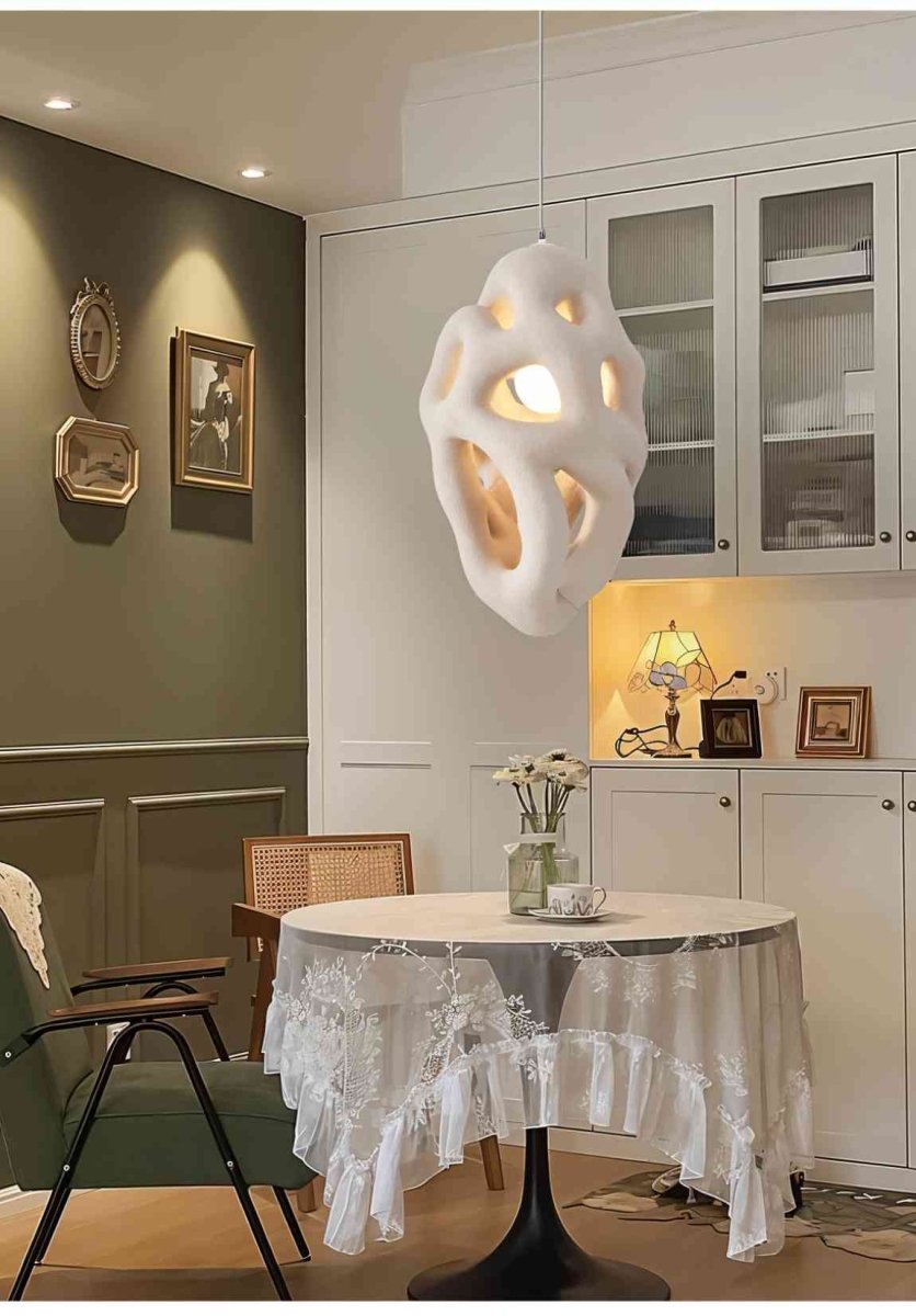 Lehota Pendant Light by Residence Supply hanging from ceiling with modern design and warm lighting in a contemporary space