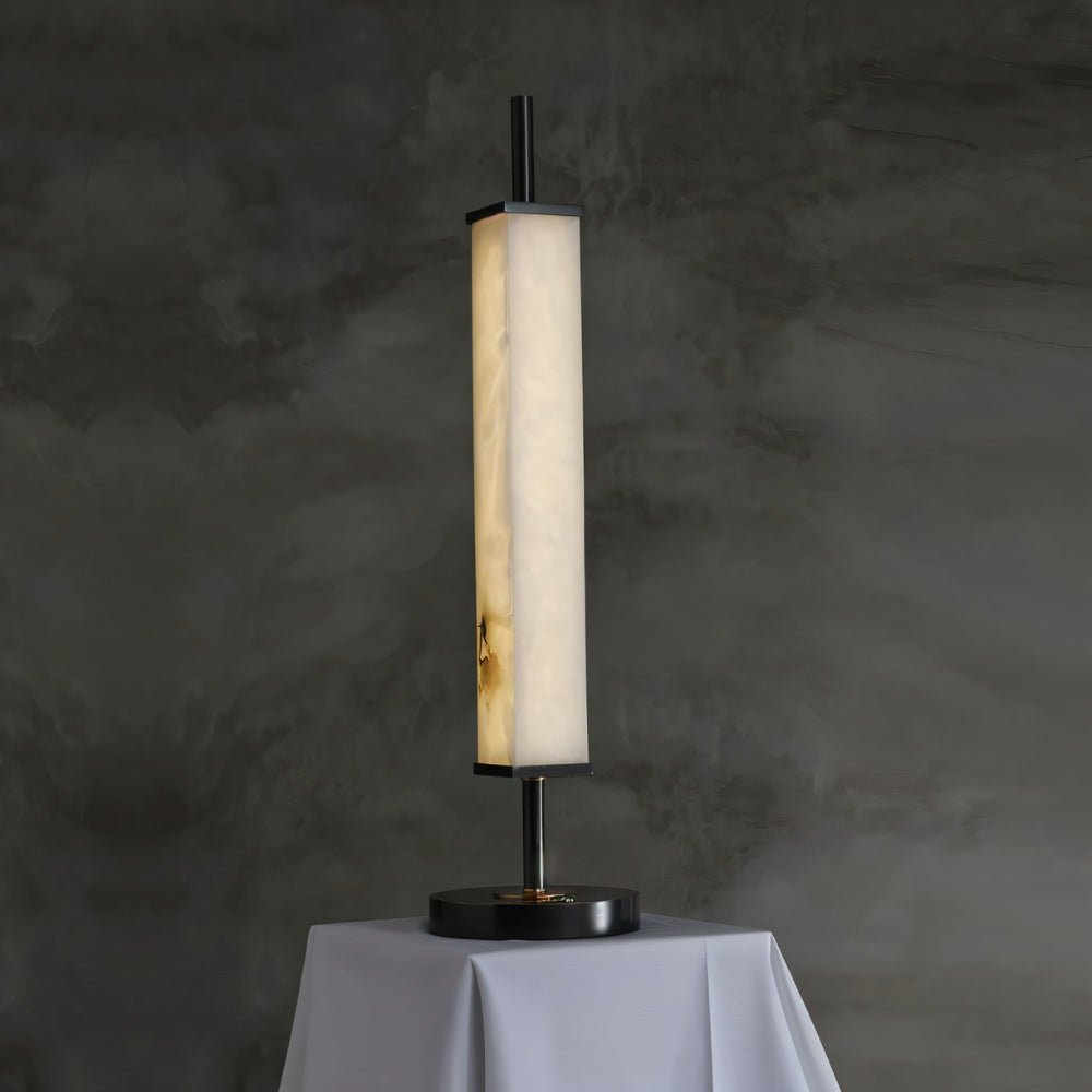 Lifang table lamp by Residence Supply featuring a sleek modern design with a white shade and wooden base.