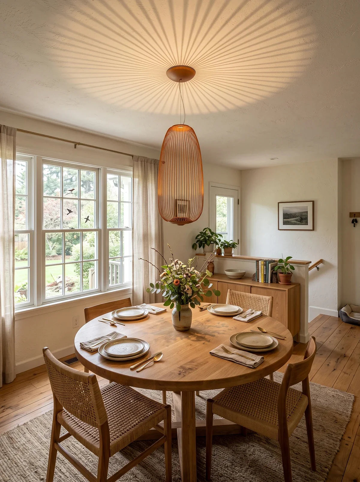 Lightweight Spokes Shaped Pendant Lamp