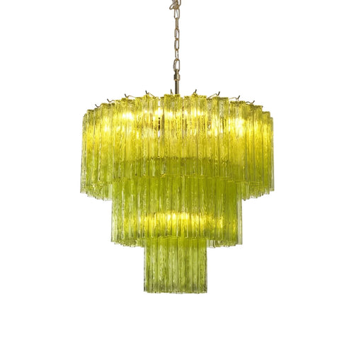 Linden Chartreuse Glass Tube Chandelier
