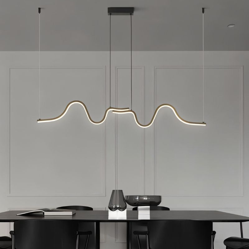 Lissar Wave Pendant Light by Residence Supply hanging fixture with a modern, wave-shaped design in a sleek metallic finish
