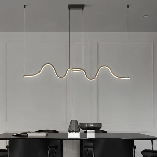 Lissar Wave Pendant Light by Residence Supply hanging fixture with a modern, wave-shaped design in a sleek metallic finish