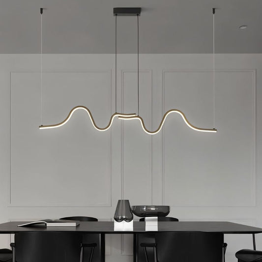 Lissar Wave Pendant Light by Residence Supply hanging fixture with a modern, wave-shaped design in a sleek metallic finish