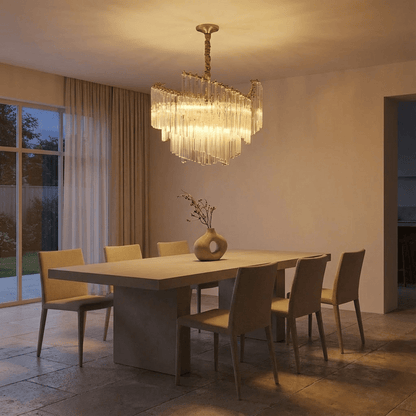 Livok chandelier by Residence Supply featuring multiple hanging glass orbs and a sleek modern design for elegant lighting.