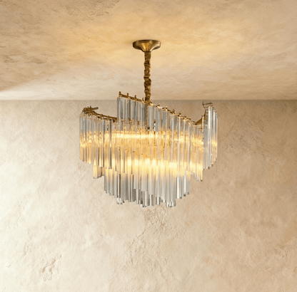 Elegant Livok chandelier by Residence Supply featuring multiple glass bulbs and a sleek black metal frame.