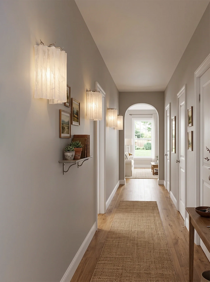 Lorelei Rippled Glass Curtain Wall Sconce