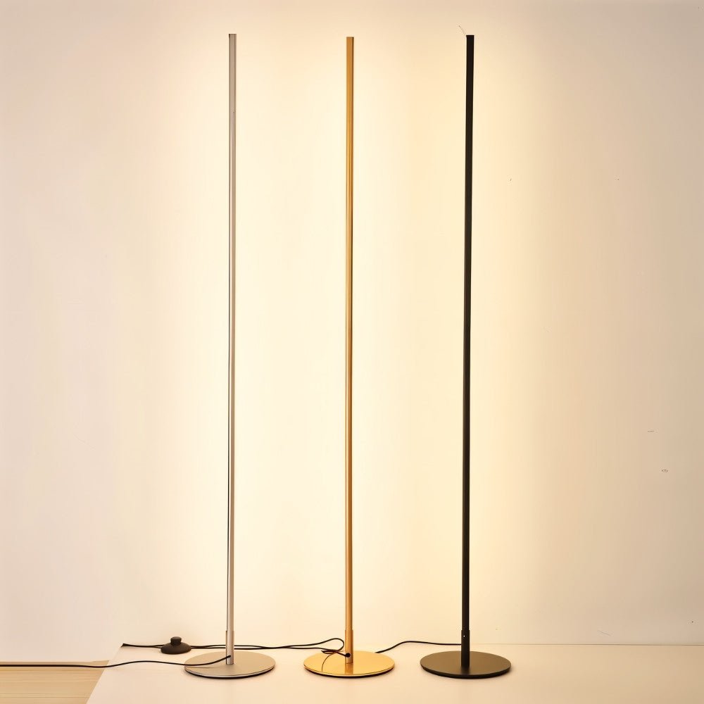 Residence Supply Lotif floor lamp with a sleek metal stand and fabric shade, modern lighting for living rooms or bedrooms.