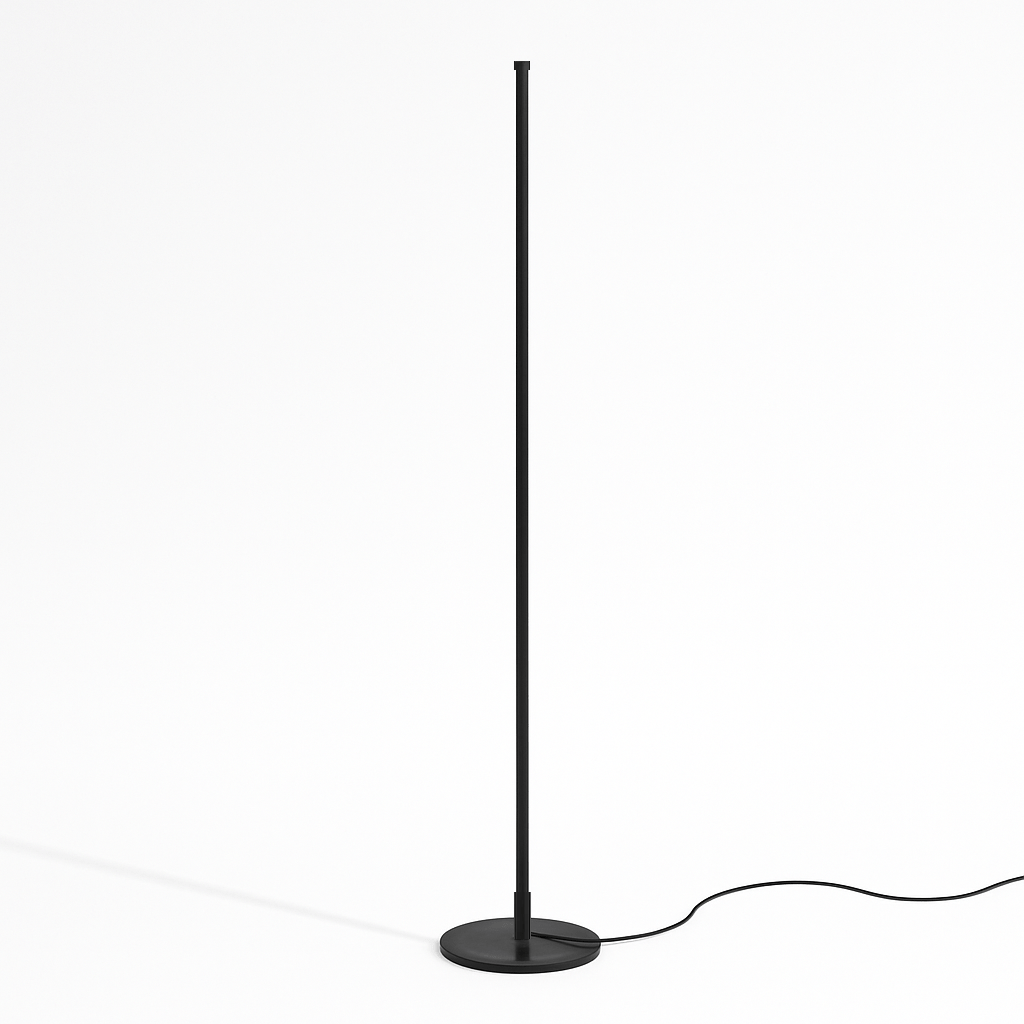 Modern Lotif Floor Lamp by Residence Supply with a sleek metal stand and fabric shade, ideal for living rooms or offices.
