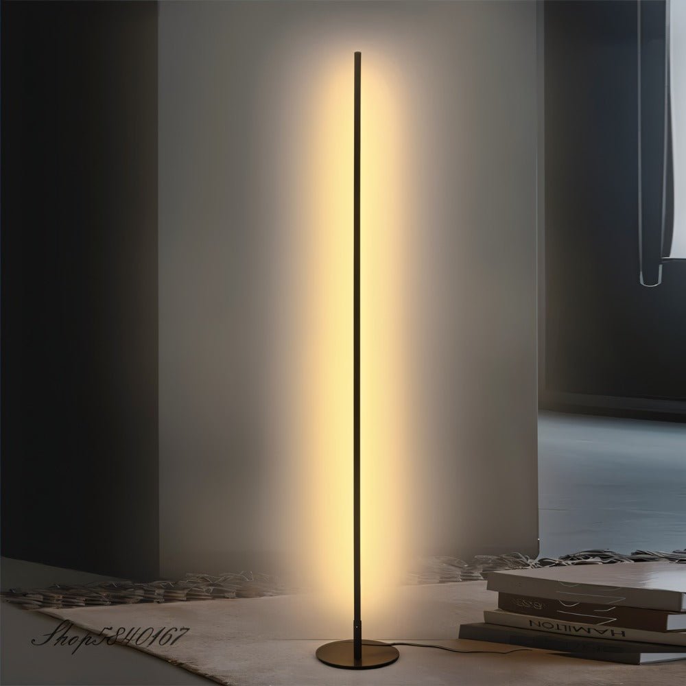 Residence Supply Lotif Floor Lamp with sleek metal stand and fabric shade, ideal for modern living room or office lighting.