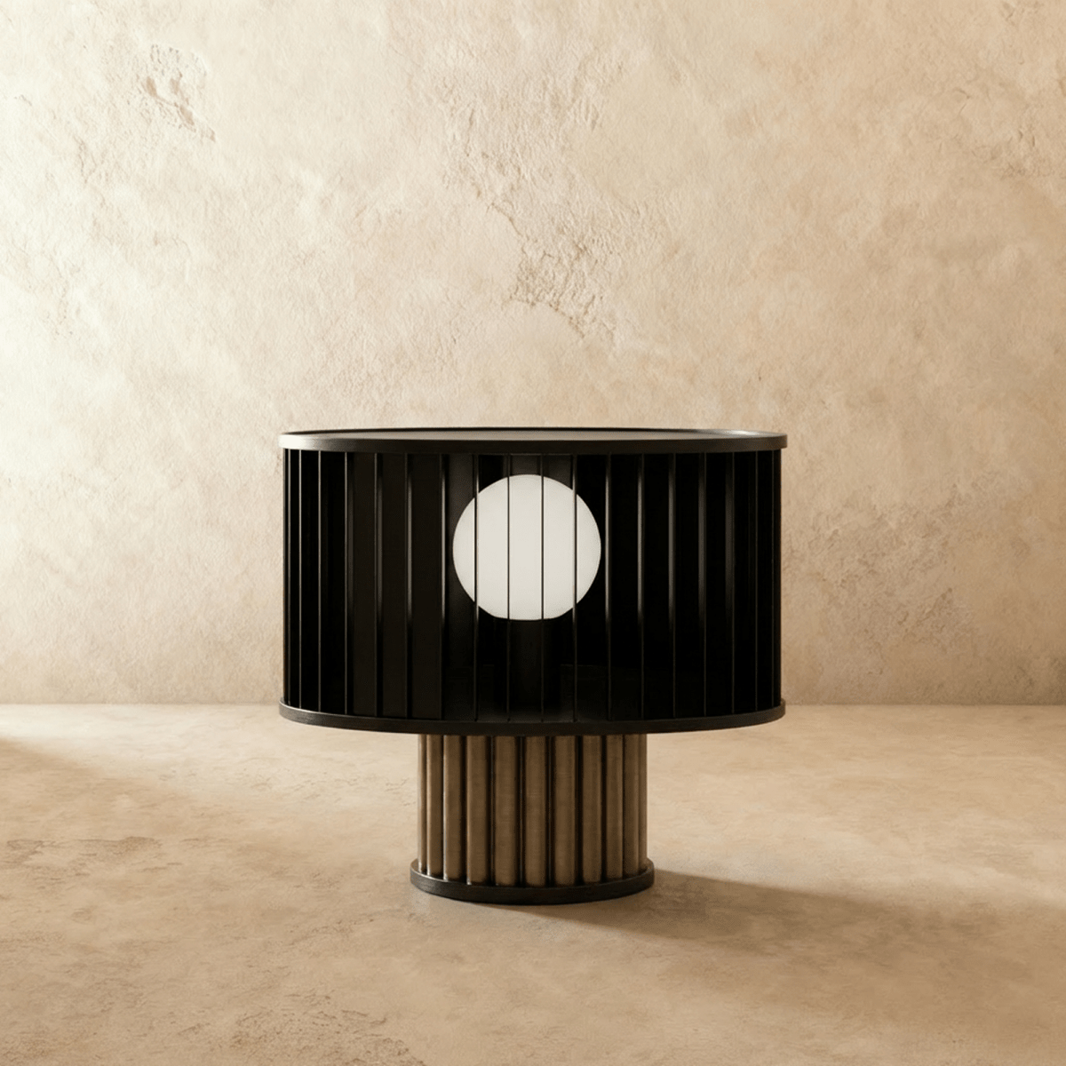 Luceo table lamp with a sleek modern base and fabric shade, ideal for bedside or desk lighting from Residence Supply.