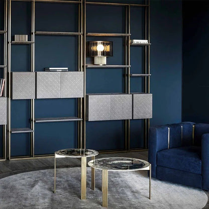 Luceo Table Lamp by Residence Supply with a sleek modern design, white shade, and wooden base on a wooden surface.