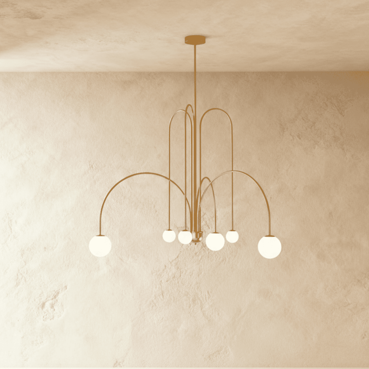 Elegant Lucille Chandelier by Residence Supply with multiple glass globes and a sleek metal frame, perfect for modern dining rooms.
