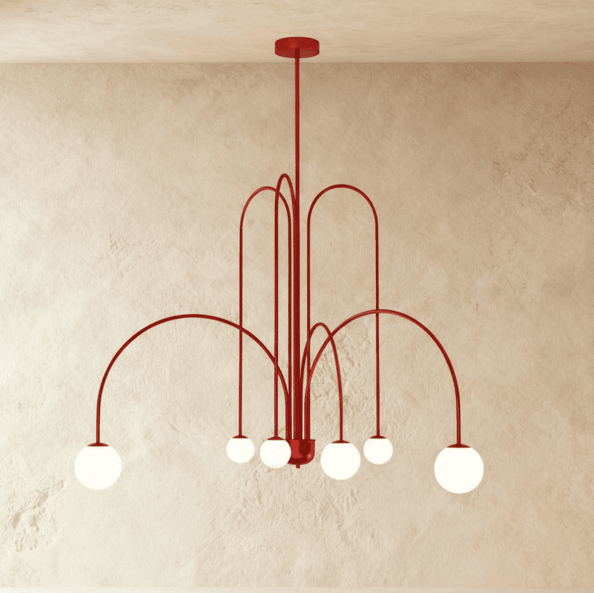 Elegant Lucille Chandelier by Residence Supply with crystal accents and multiple light bulbs, hanging from a decorative metal frame.