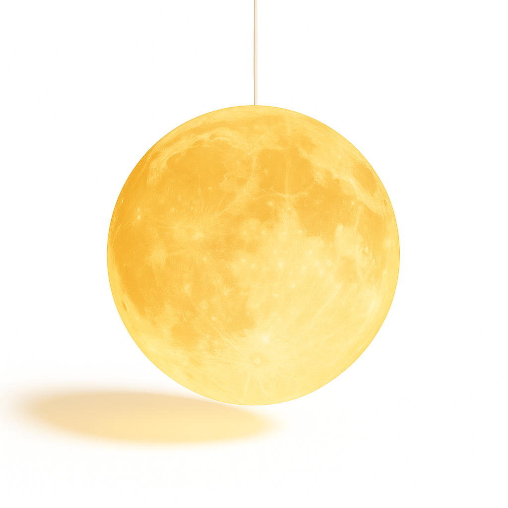 Residence Supply Lunar Pendant Light hanging fixture with a sleek, modern design and a spherical shape for contemporary interiors.
