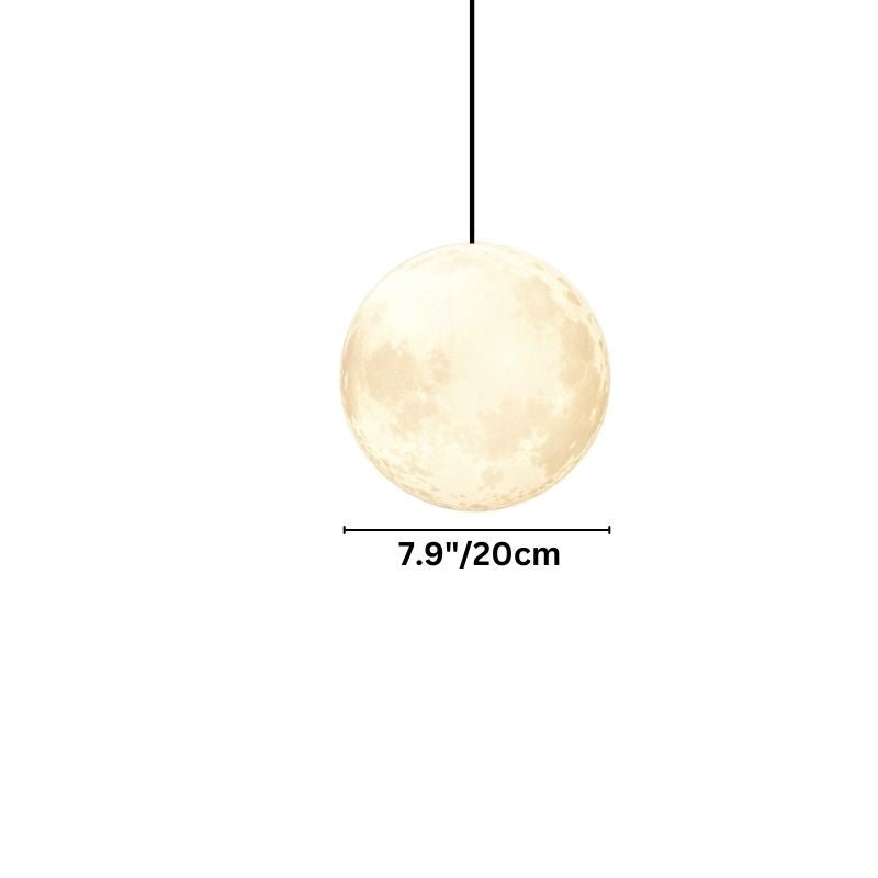 Residence Supply lunar pendant light hanging fixture with a sleek, modern design and soft ambient lighting.