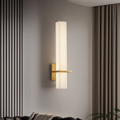 Lunara wall lamp by Residence Supply featuring alabaster shade and brass finish in a modern design style.