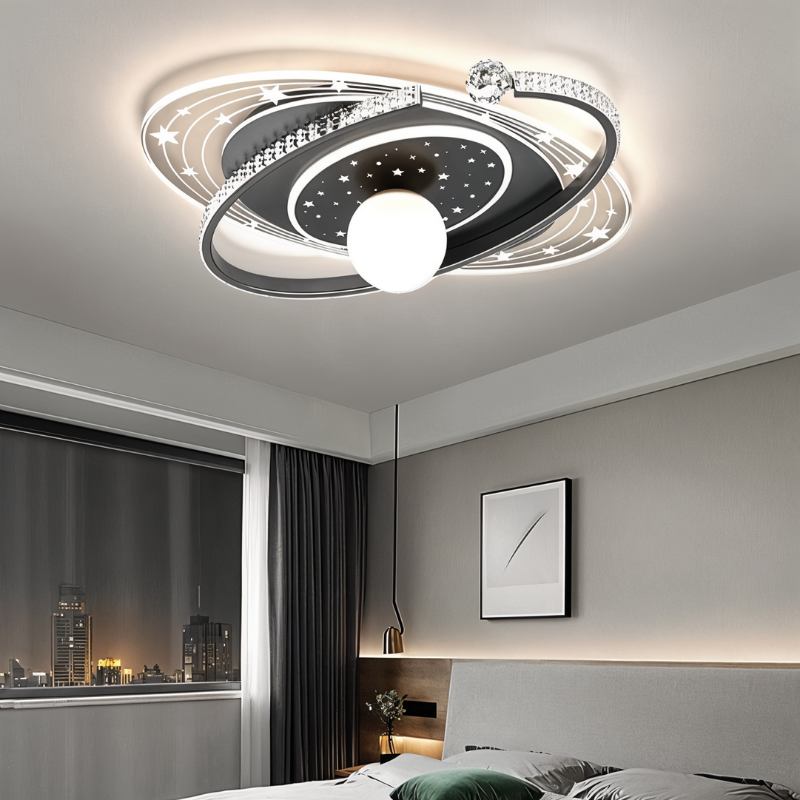 Lyra ceiling light by Residence Supply featuring a modern, circular design with a sleek metal finish and diffused LED illumination.