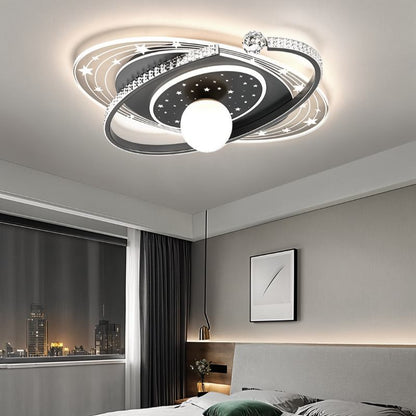 Lyra ceiling light by Residence Supply featuring a modern, circular design with a sleek metal finish and diffused LED illumination.