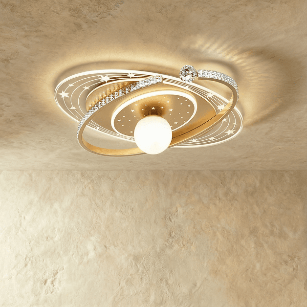 Lyra ceiling light fixture by Residence Supply featuring a modern design with sleek metal and glass elements.