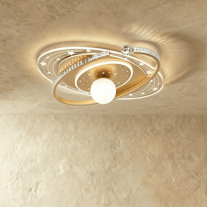 Lyra ceiling light fixture by Residence Supply featuring a modern design with sleek metal and glass elements.