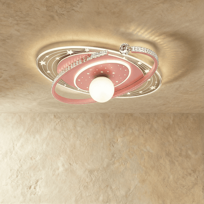 Modern Lyra ceiling light by Residence Supply featuring a sleek design with a circular metal frame and integrated LED lighting.