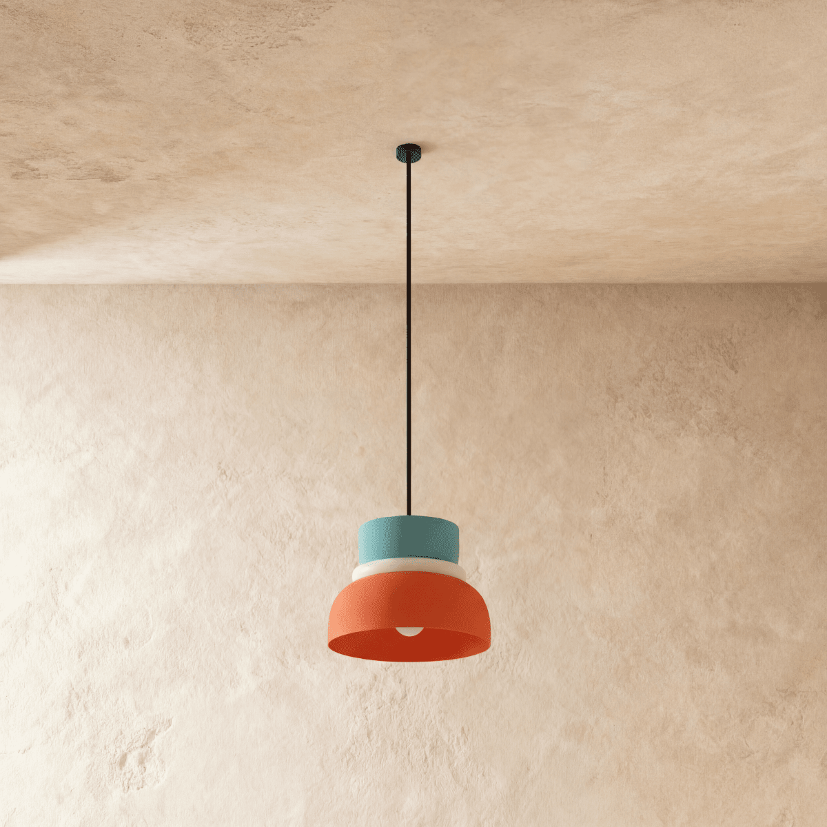 Residence Supply Macaron Pendant Light hanging fixture with pastel-colored, rounded design for modern interior decor.