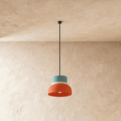 Residence Supply Macaron Pendant Light hanging fixture with pastel-colored, rounded design for modern interior decor.