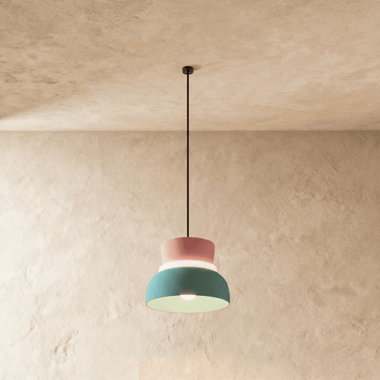 Residence Supply Macaron Pendant Light hanging fixture with pastel-colored, rounded design, perfect for modern home lighting decor.
