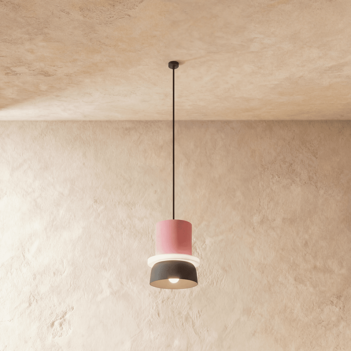Residence Supply Macaron Pendant Light hanging fixture with pastel-colored, rounded design for modern interior decor.