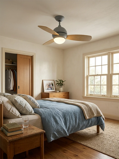 Macaron Wood Art Ceiling Fan Light