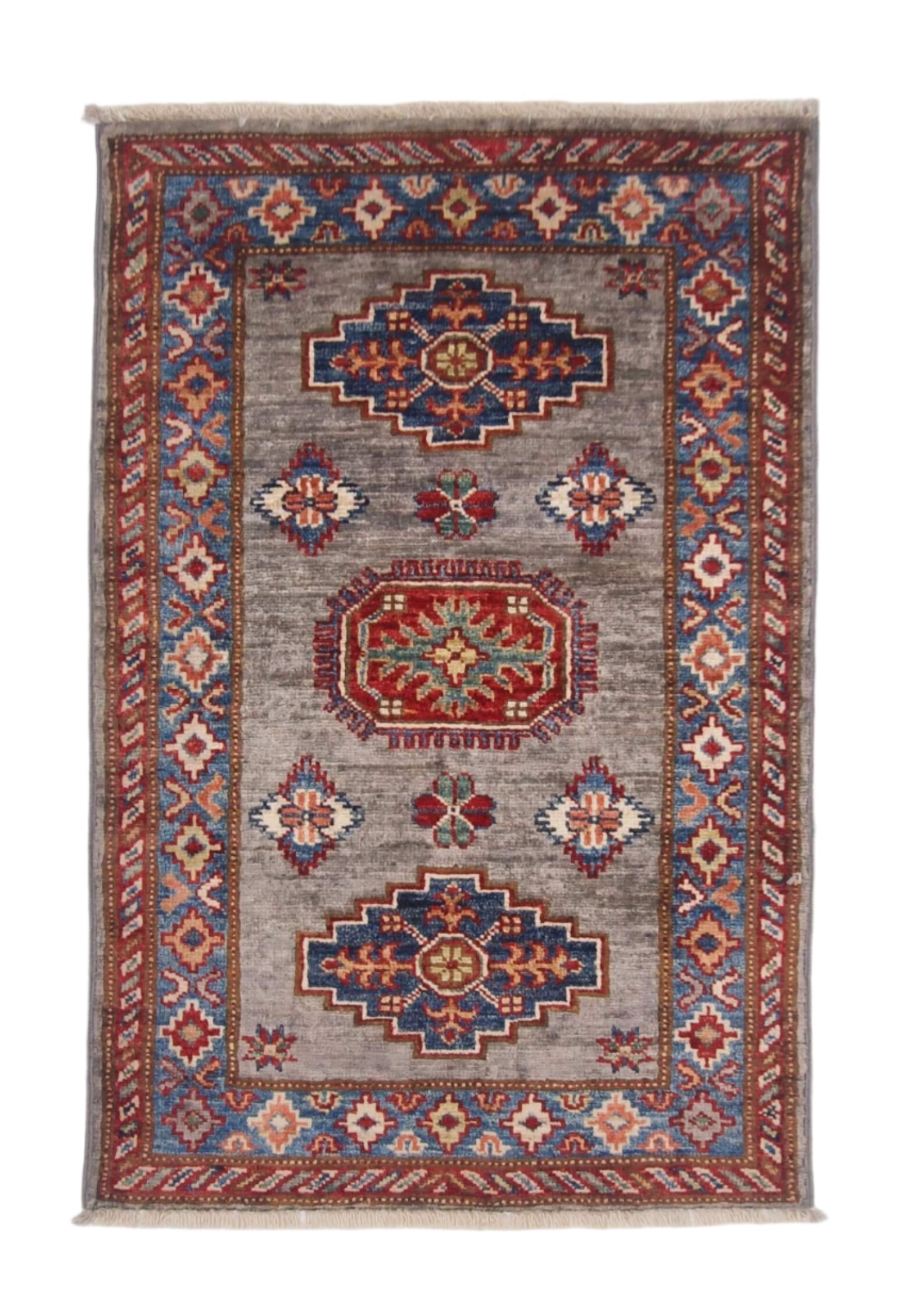 Super Kazak (1'11"x2'11") steel gray/blue - Nuvé