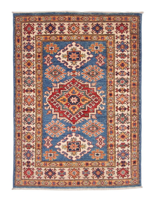 Super Kazak (2'11"x4'00") denim blue/ivory - Nuvé