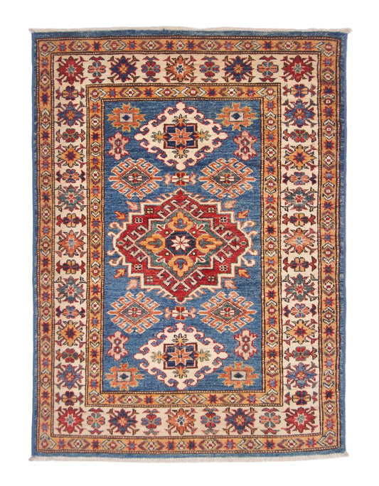 Super Kazak (2'11"x4'00") denim blue/ivory - Nuvé