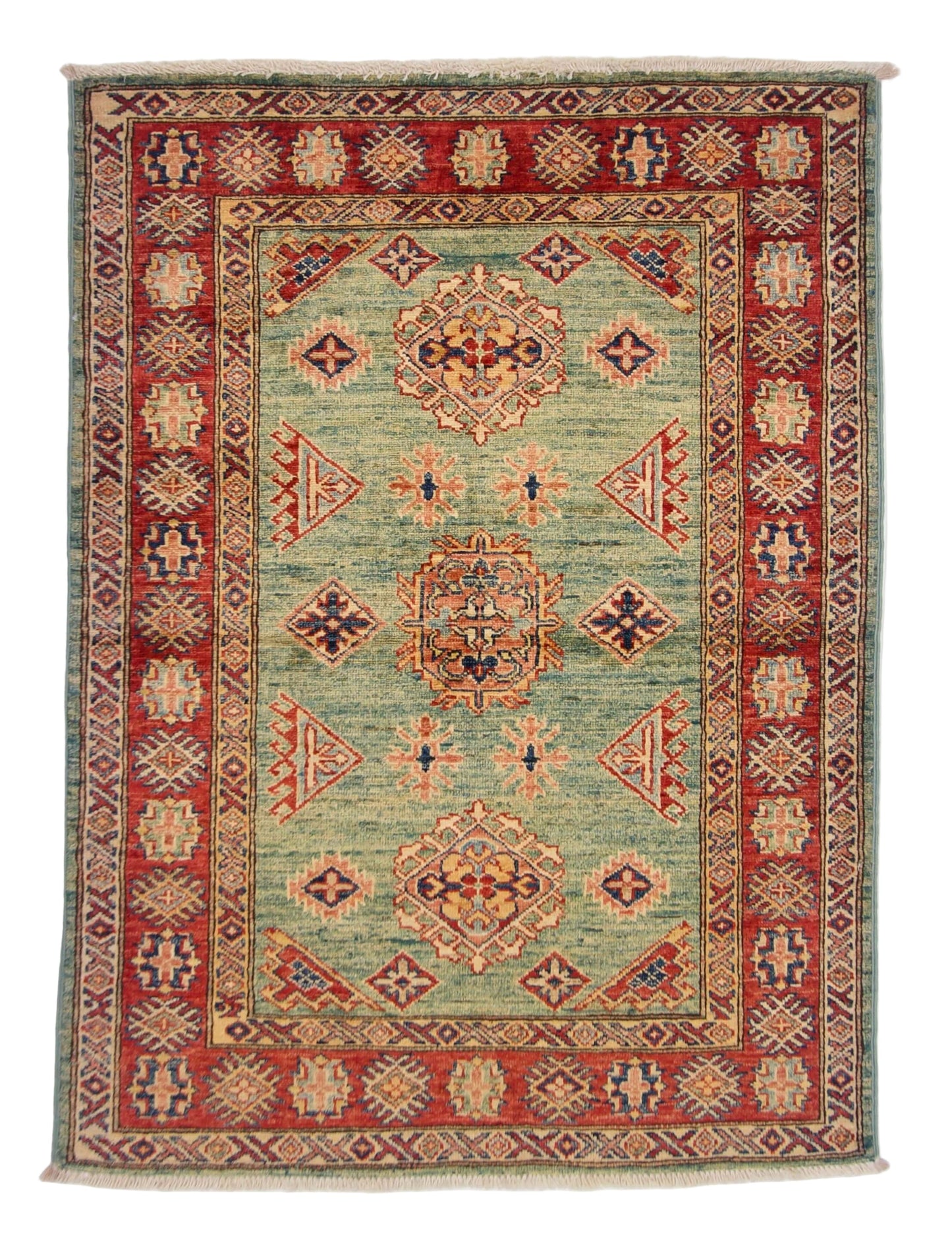 Super Kazak (3'00"x4'00") green/red - Nuvé