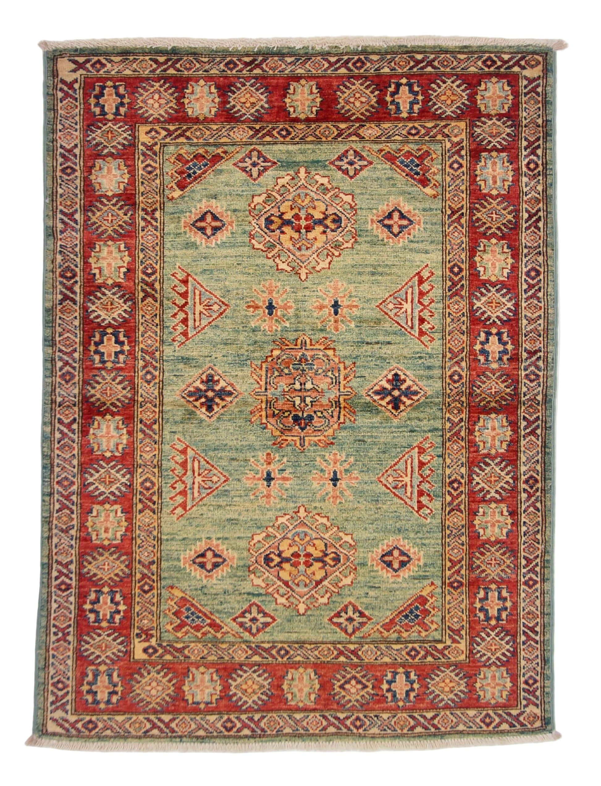 Super Kazak (3'00"x4'00") green/red - Nuvé