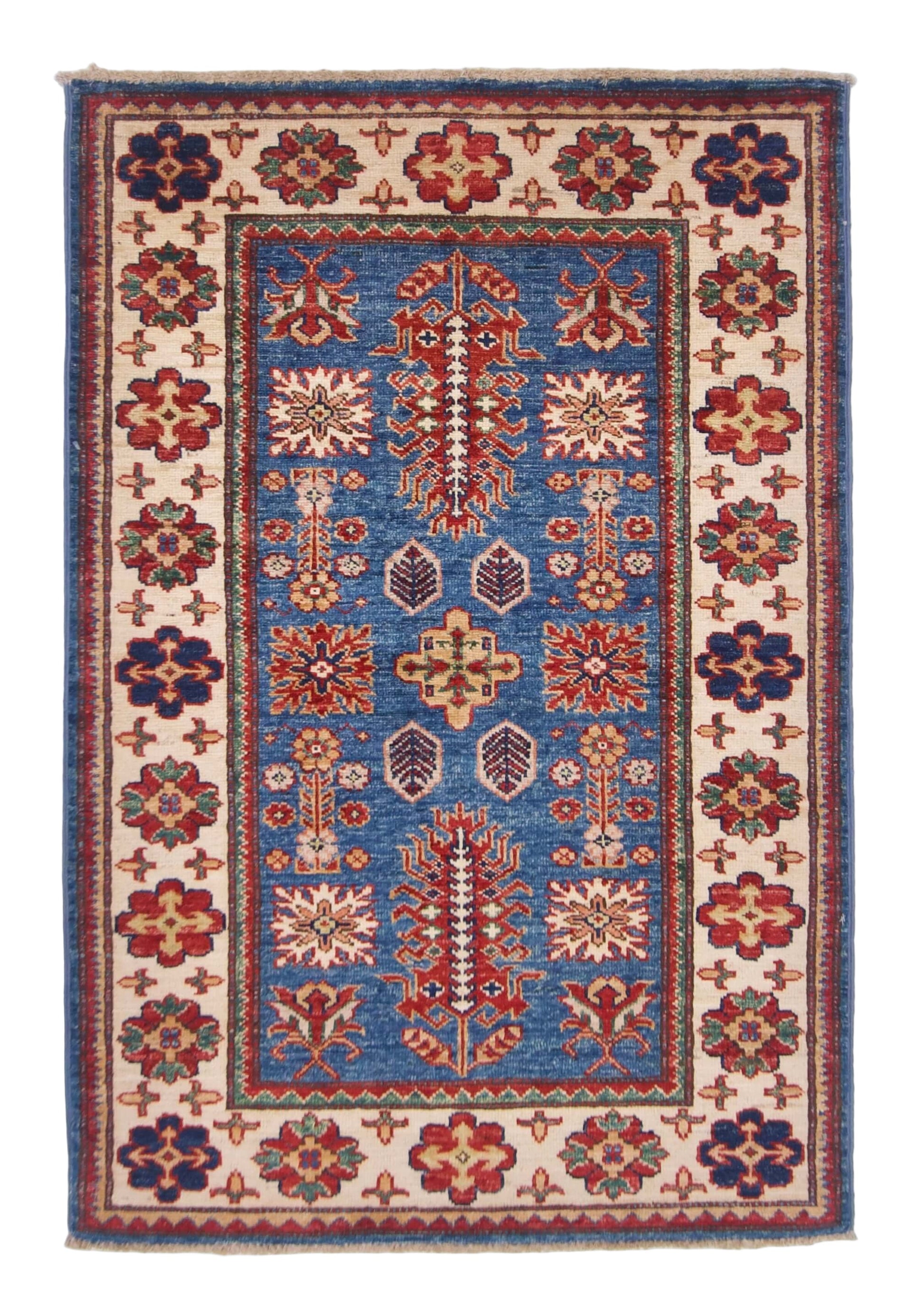 Super Kazak (2'08"x4'00") denim blue/ivory - Nuvé