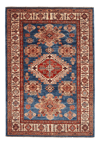 Super Kazak (3'04"x4'10") denim blue/ivory - Nuvé