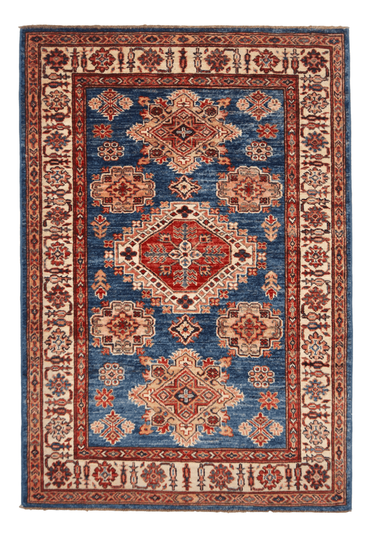Super Kazak (3'04"x4'10") denim blue/ivory - Nuvé