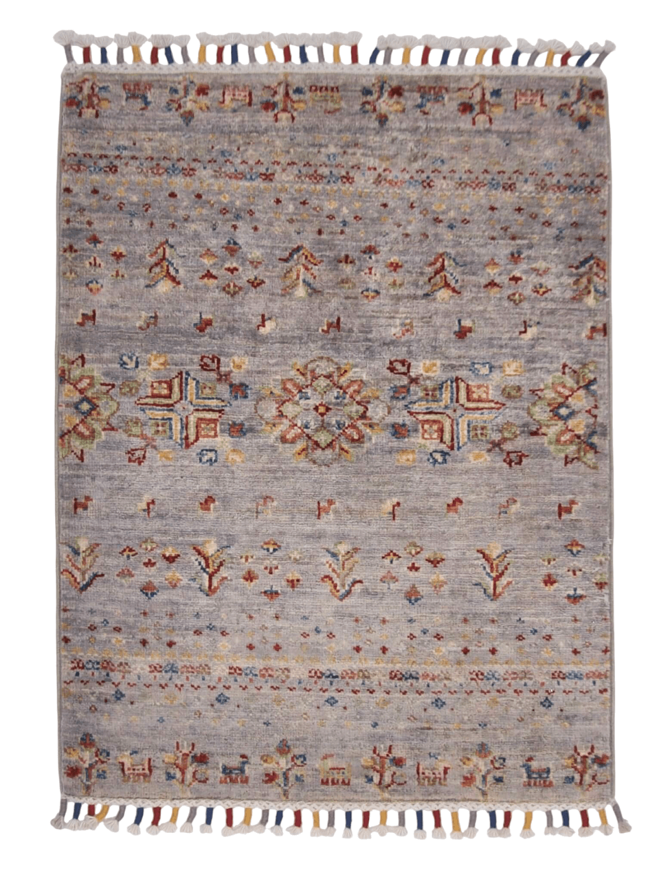 Afghan Gabbeh (2'00"x2'07") light gray - Nuvé