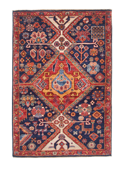 Afghan Qashqai (2'08"x3'10") blue/red - Nuvé