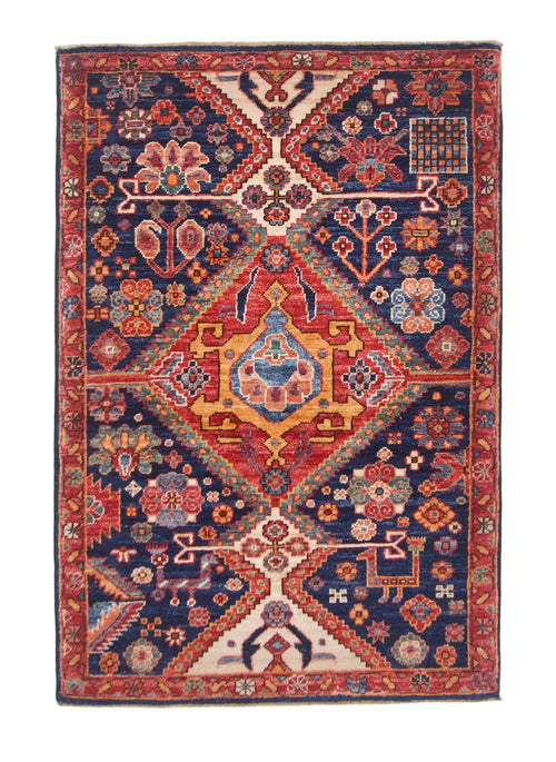 Afghan Qashqai (2'08"x3'10") blue/red - Nuvé